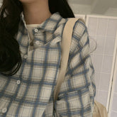 Camisa vintage de cuadros de gran tamaño
